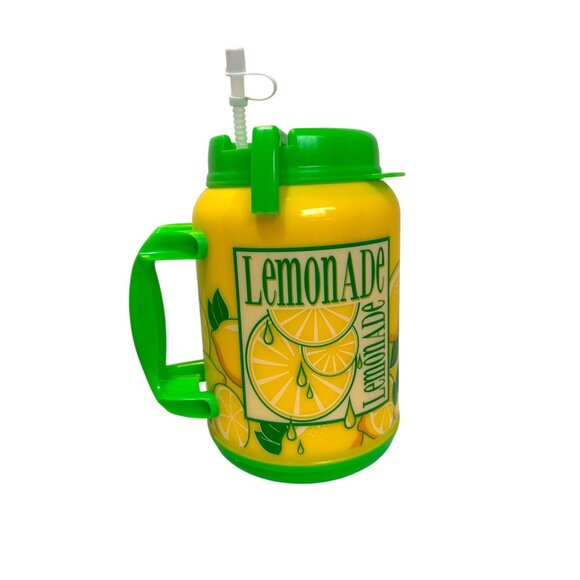 Whirley Drink Works Lemonade 64 oz  Insulated Tanker Sid Straw EUC - Picture 4 of 12